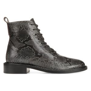 Vince Cabria Snakeskin Embossed Combat Boots